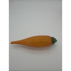 ART GLASS ORANGE CARROT VEGETABLE HAND BLOWN Murano Style‎ Vintage